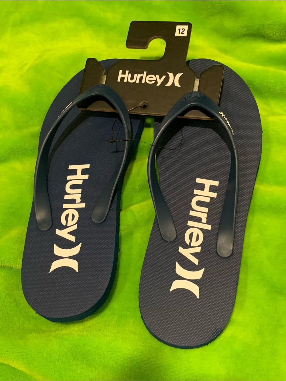 Hurley Navy Blue Logo Flip Flops